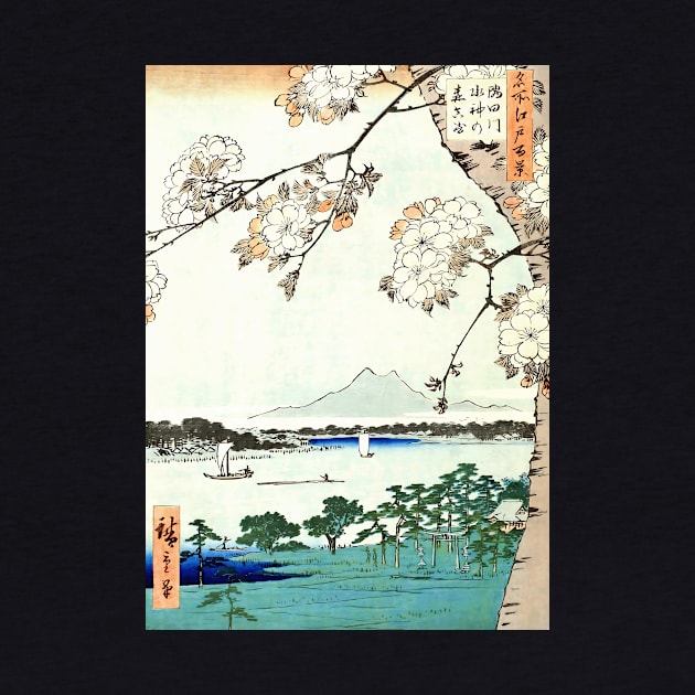 Japanese landscape art Sumida River Japanese art by geekmethat